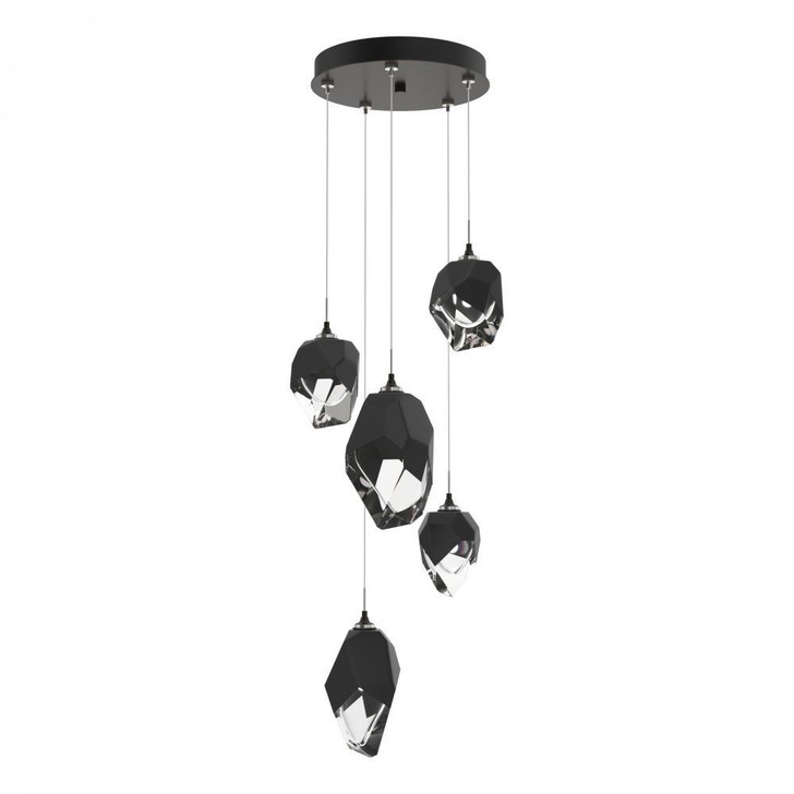 Hubbardton Forge Chrysalis Pendant, 5-Light, Oil Rubbed Bronze, Black Polished Crystal, 15.7"W (131139-SKT-STND-14-BP0756 5YZTJD) 