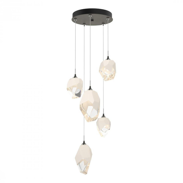 Hubbardton Forge Chrysalis Pendant, 5-Light, Natural Iron, White Polished Crystal, 15.7"W (131139-SKT-STND-20-WP0756 5YZTJG) 