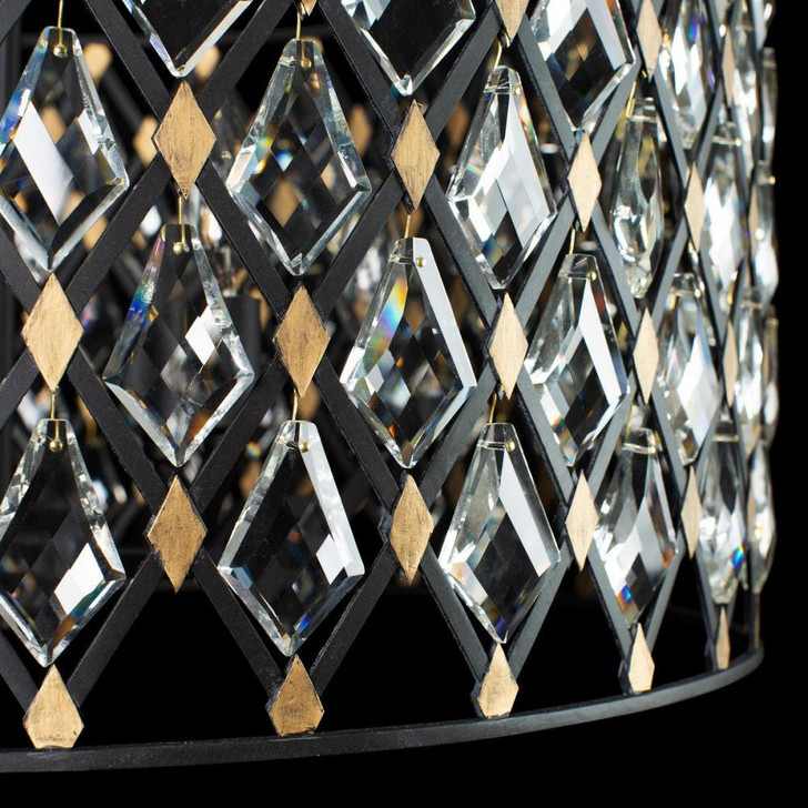 Varaluz Windsor Crystal Pendant - Carbon/Havana Gold 