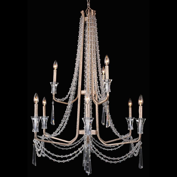 Varaluz Barcelona 9 Light Chandelier - Transcend Silver 