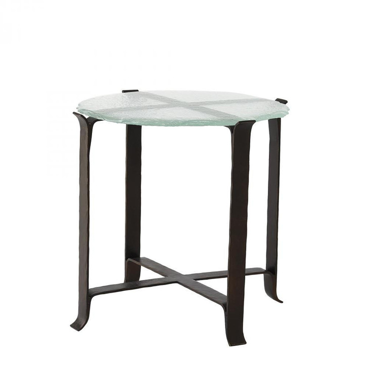 Global Views Melting Glass Bronze Side Table 