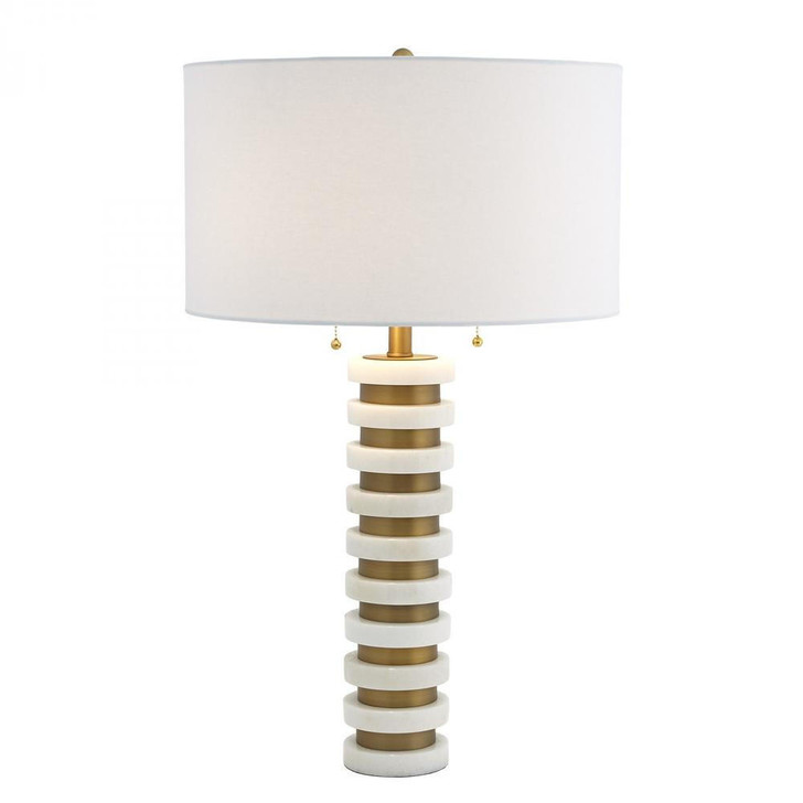 Global Views Marble Stack White Table Lamp 