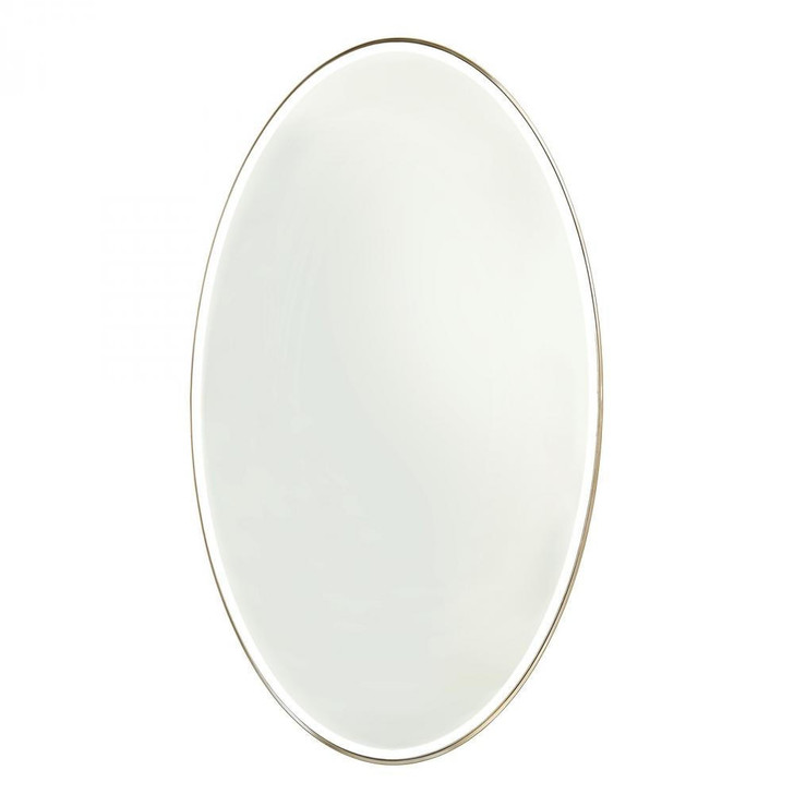 Global Views Elongated Large Oval Brass Mirror 