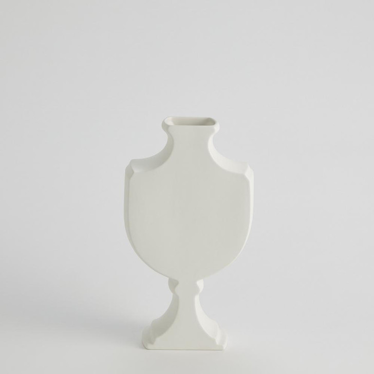 Global Views Classic Sliced Matte White Vase 