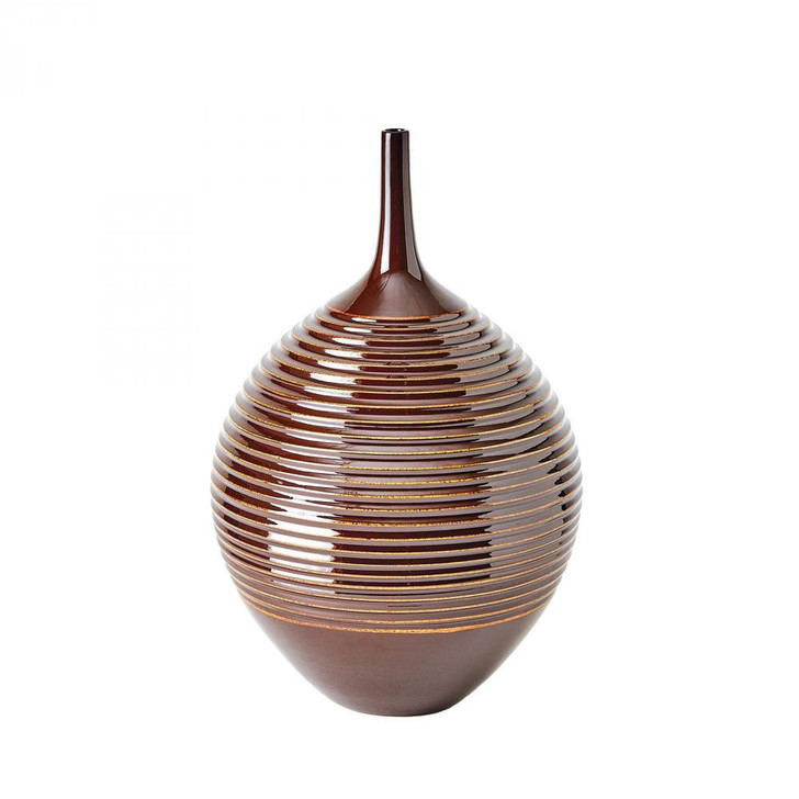 Global Views Ribbed Garnet Bottle 