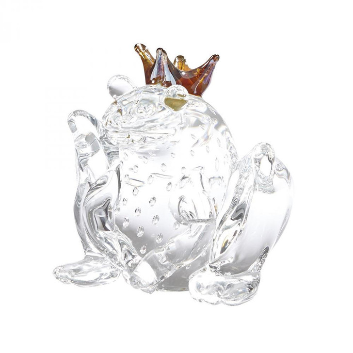 Global Views Frog Prince Clear with Bubbles Sculpture 