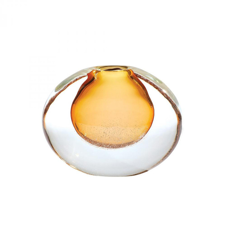 Global Views Micro Bubble Small Amber Vase 