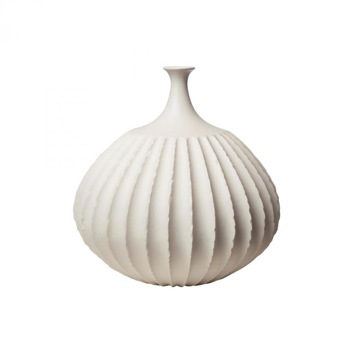 Global Views Sawtooth Small Rustic White Vase 