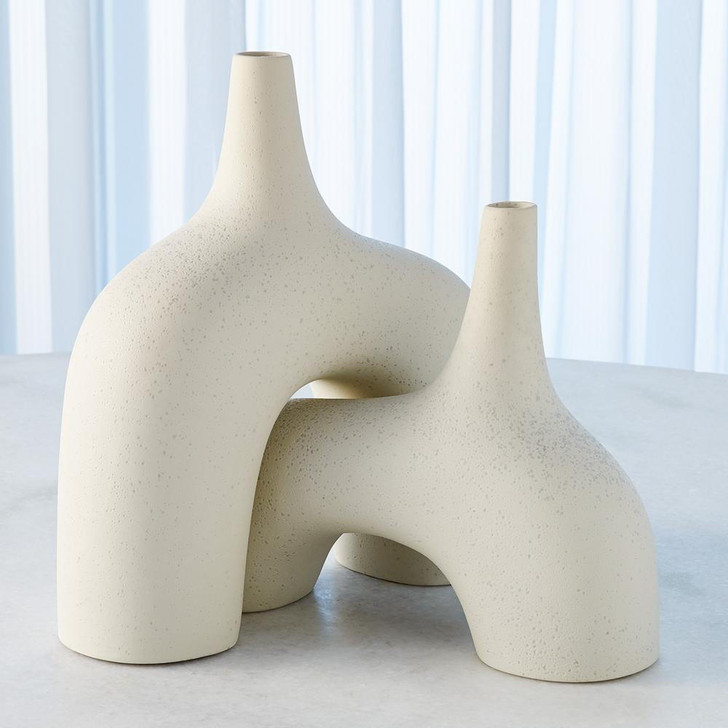 Global Views Stretch Large Cream Stone Vase 