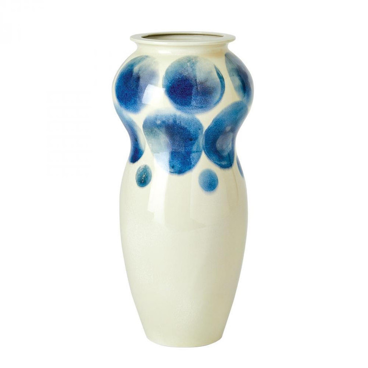 Global Views White with Blue Spots Vase 