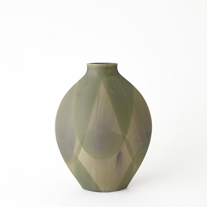 Global Views Helios Small Washed Green Vase 