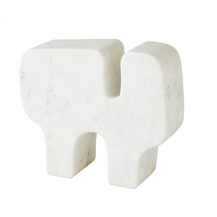 Global Views Abstract White Banswara Marble Sculpture 