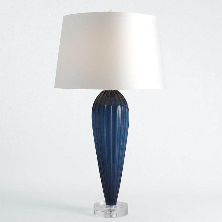 Global Views Teardrop Glass Blue Table Lamp 