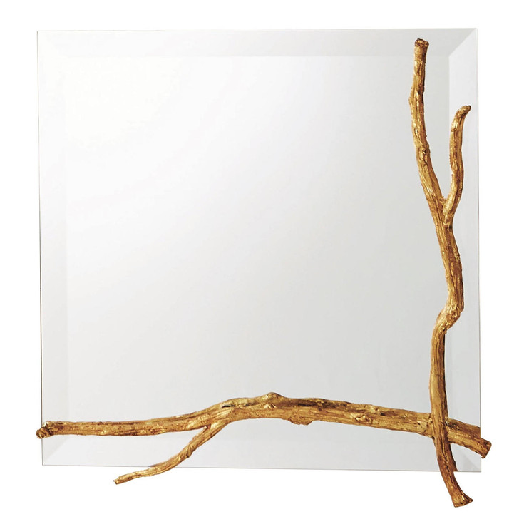 Global Views Twig Small Gold Leaf Mirror 