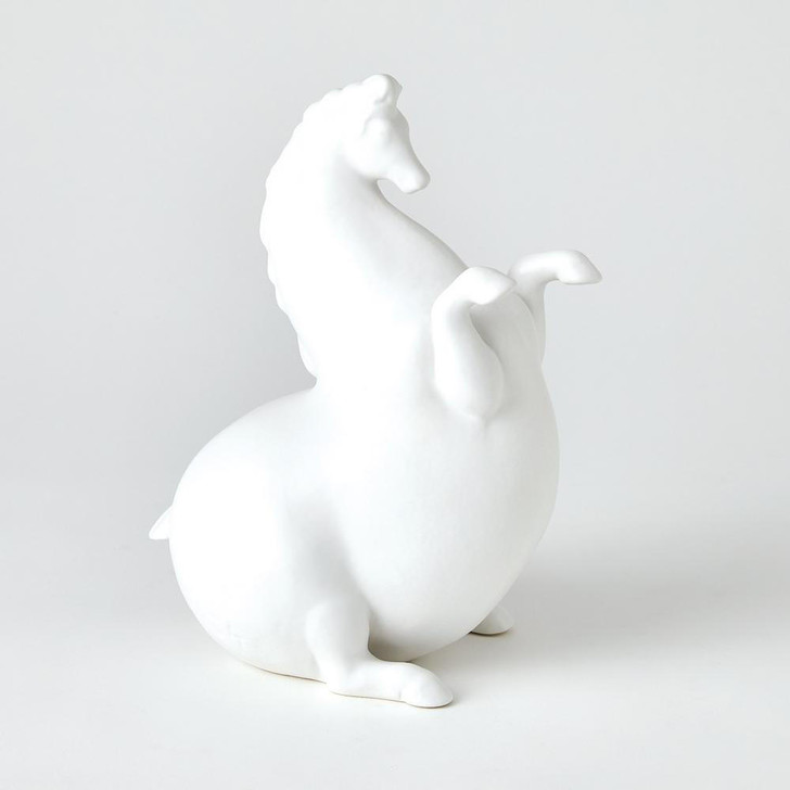 Global Views Andalusian Horse Matte White Sculpture 