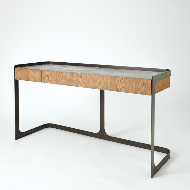 Global Views Element Gunmetal Wood Desk 