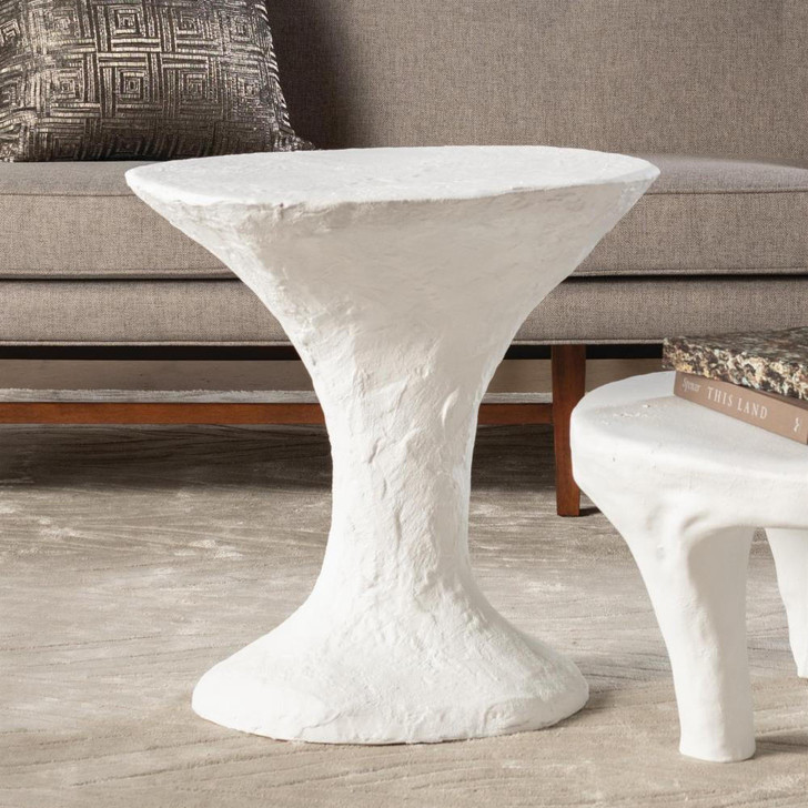 Global Views Primitive Soft White Accent Table 