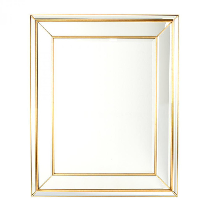 Global Views Bevel on Bevel Gold Leaf Mirror 