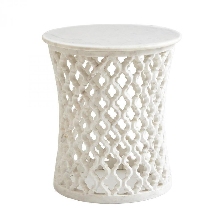 Global Views Marble Arabesque Side Table 