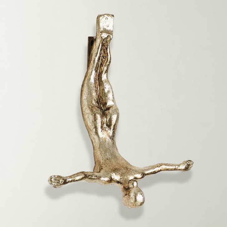 Global Views Wall Diver Female Thai Silver Leaf Sculpture 