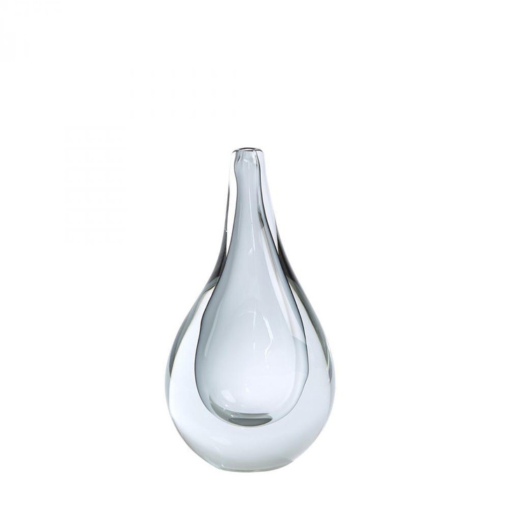 Global Views Stretched Neck Small Gray Vase 