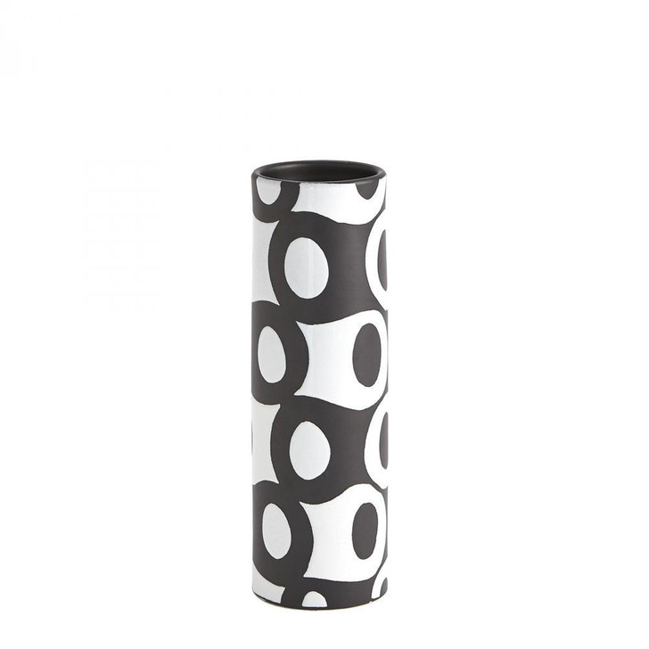 Global Views Small Black/White Circles Vase 