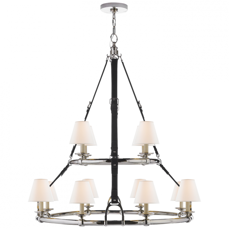 Ralph Lauren Westbury Polished Nickel Double Tier Chandelier 