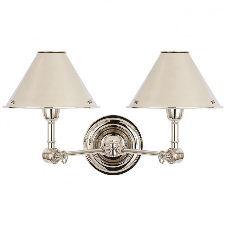 Ralph Lauren Anette Polished Nickel Double Sconce 