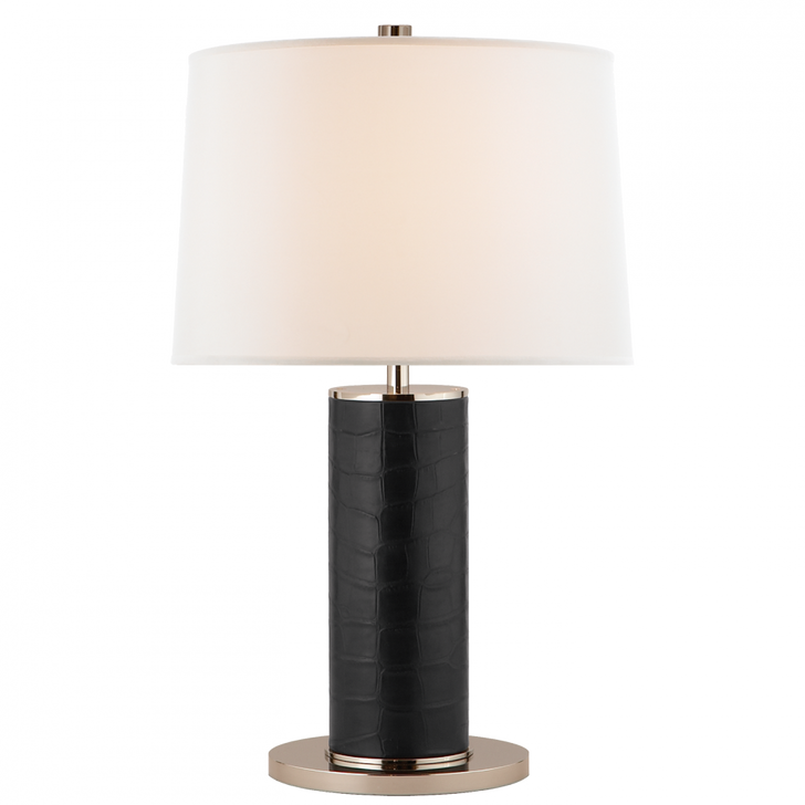 Ralph Lauren Beckford Black Faux Croc with Polished Nickel Table Lamp 