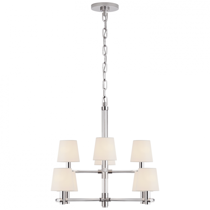 Ralph Lauren Sable Crystal with Polished Nickel Small Chandelier 