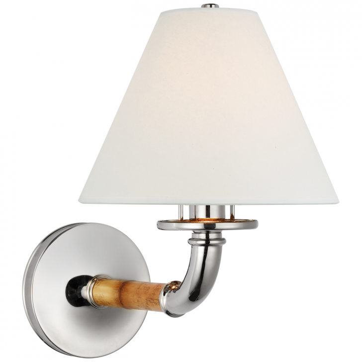 Ralph Lauren Dalfern Waxed Bamboo and Polished Nickel Medium Single Sconce 