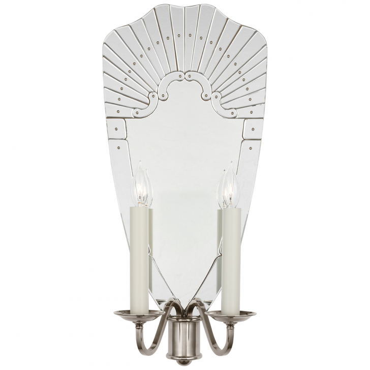 Ralph Lauren Adelaide Mirror and Butler's Silver Extra Large Double Sconce 