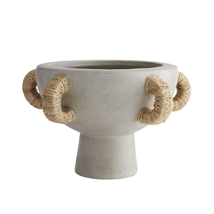 Clyde Centerpiece, Fossil Gray Terracotta, Natural Rope, 14"W (5557 3JQWV)