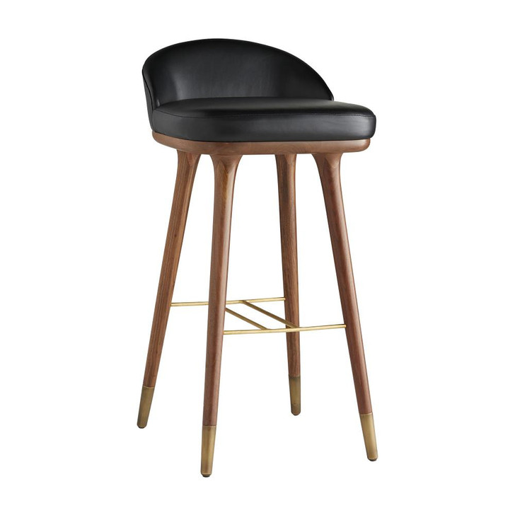 Walsh Bar Stool, Black, Leather, Square, 35.5"H (6866 3JKZE)