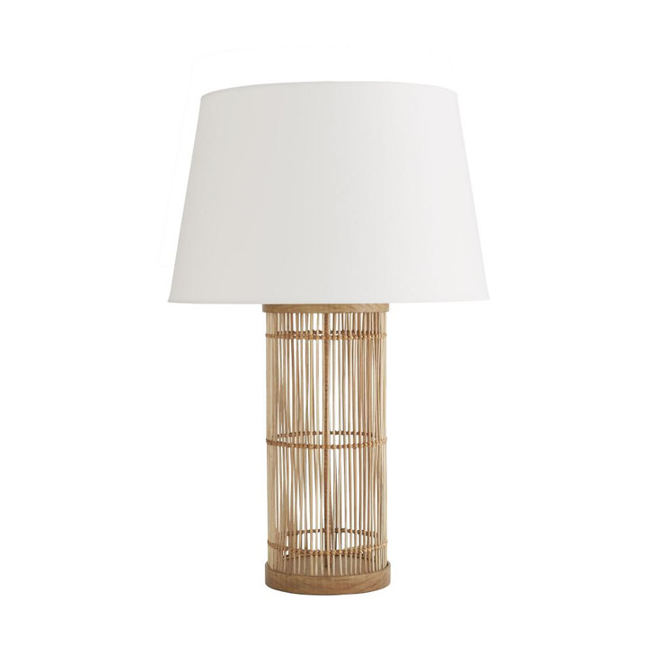 Panama Table Lamp, 1-Light, Natural Rattan, Off-White Linen Shade, 32.5"H (DW49008-122 3MLNJ)