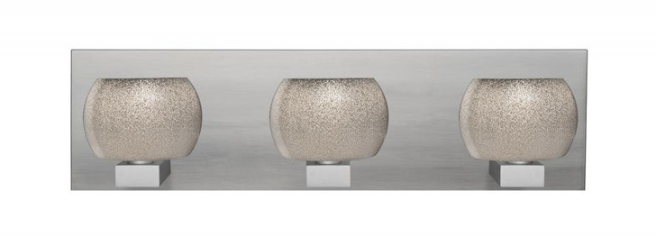 Keno Bath Vanity, 3-Light, Satin Nickel, Smoke Sand Glass, 22"W (3WF-KENOSM-SN 30CHEJ)