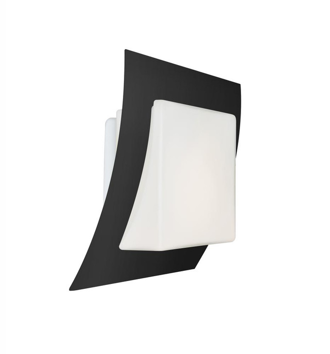 Axis 10 Wall Sconce, 1-Light, LED, Black, Opal Shade, 10"H (AXIS10-LED-BK 30CHF2)