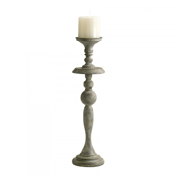 Small Bach Candlestick, Distressed Antiqued White, Iron, 23.25"H (04294 1A79Y)