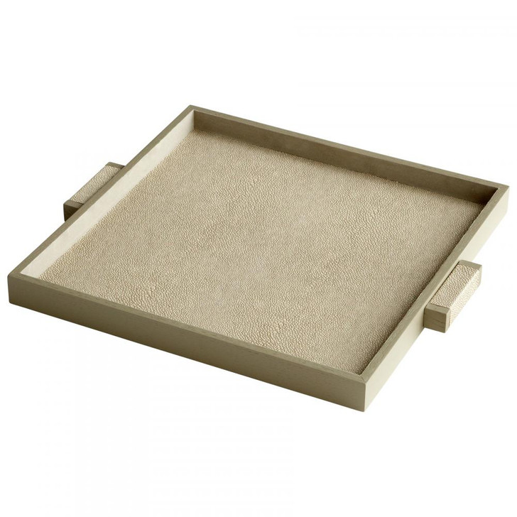 Medium Brooklyn Tray, Shagreen, Leather and Wood, 18"W (06009 1EFTM)