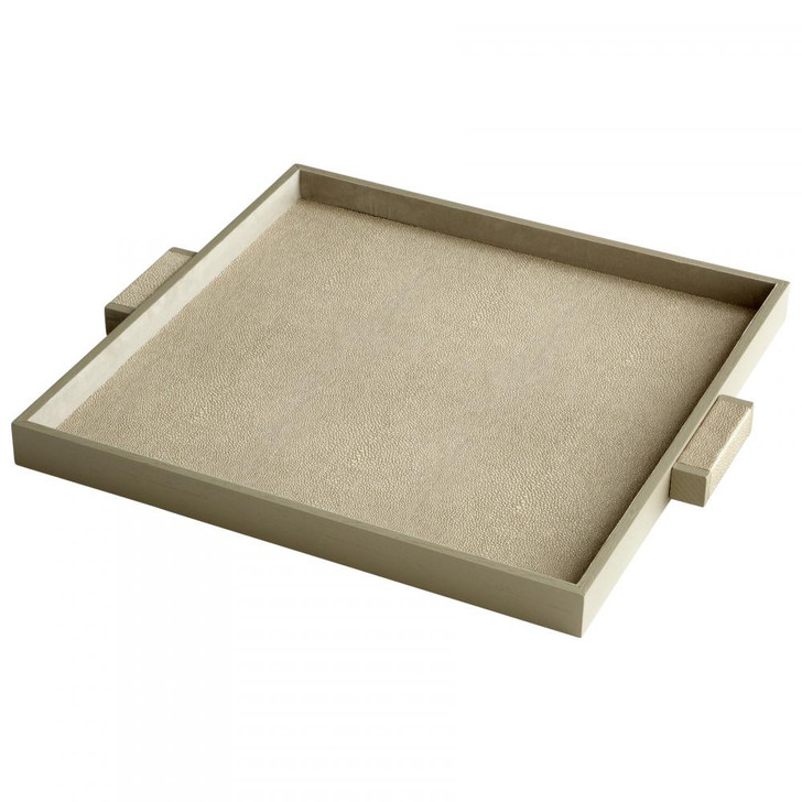 Large Brooklyn Tray, Shagreen, Leather and Wood, 22.25"W (6010 1EFTN)