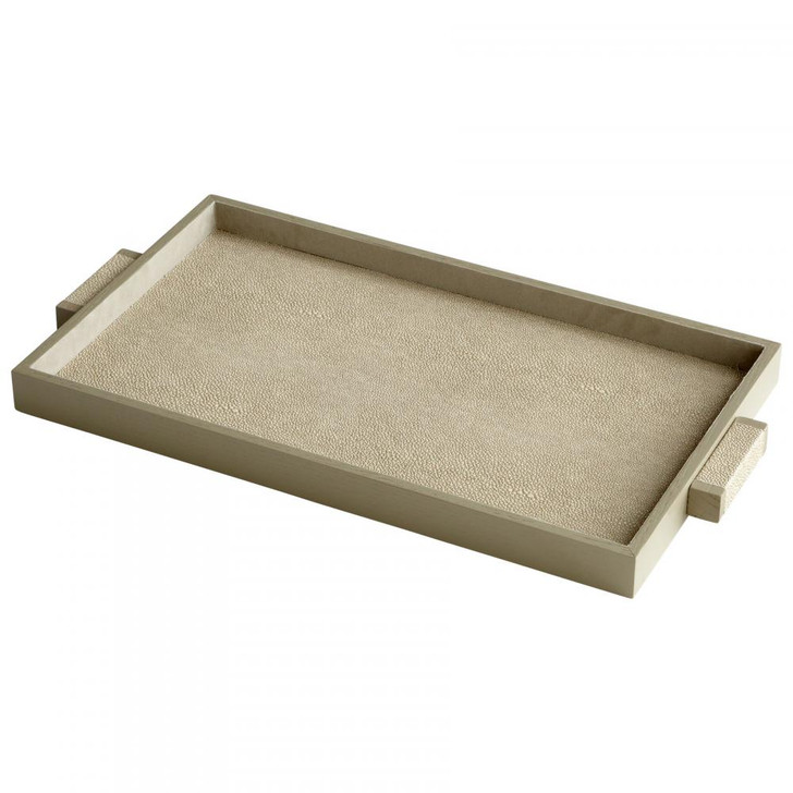 Medium Melrose Tray, Shagreen, Leather and Wood, 22"W (06012 1EFTQ)