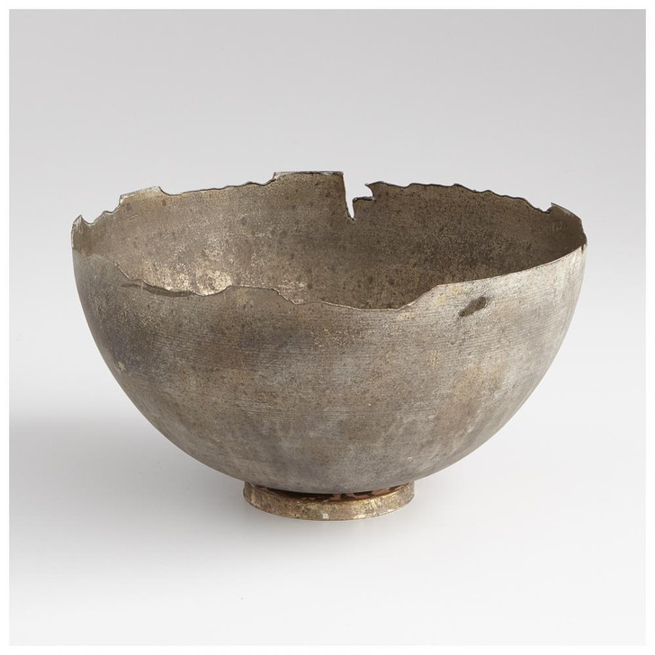Medium Pompeii Bowl, Whitewashed, Iron, 6"H (07959 M6L5D)