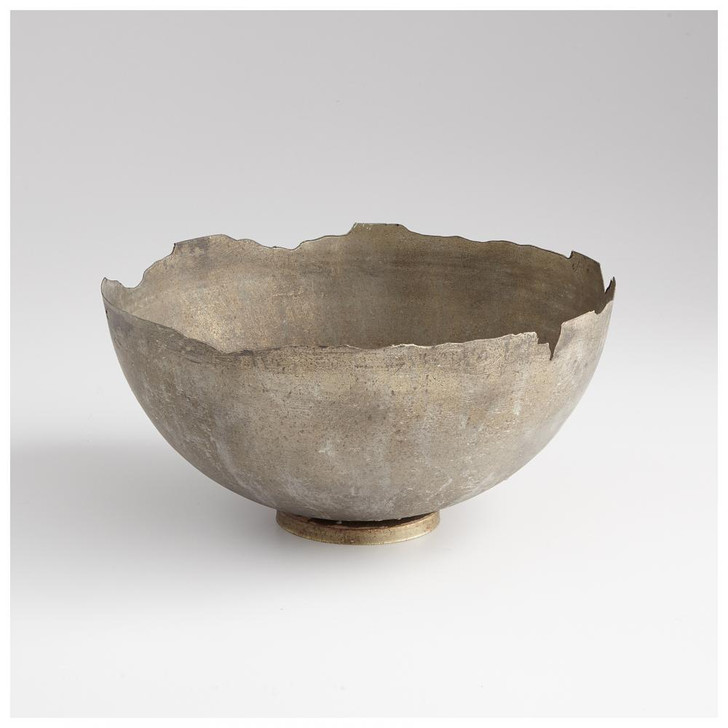 Large Pompeii Bowl, Whitewashed, Iron, 7"H (7960 M6L5E)