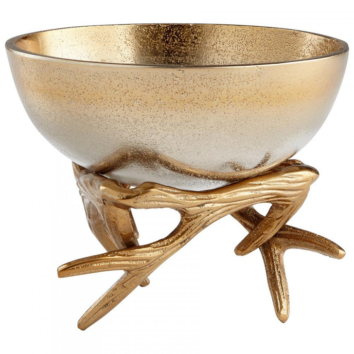Small Antler Anchored Bowl, Gold, Aluminum, 4.75"H (08131 M9GY9)