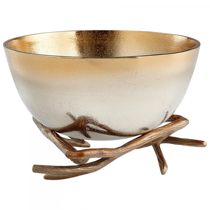 Large Antler Anchored Bowl, Gold, Aluminum, 6.25"H (08133 M9GZ7)