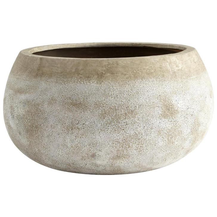 Large Round Stoney Planter, Ash Stone, Terracotta, 5.75"H (08403 M6P2V)