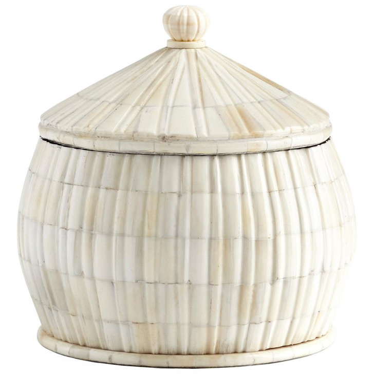 Large For Keeps Container, White, Bone, Wood, 8.25H (8870 M9MVC)