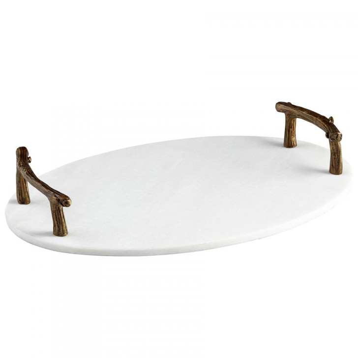 Marble Woods Tray, Bronze, Iron, Marble, 17.25"W (9268 M9JYE)