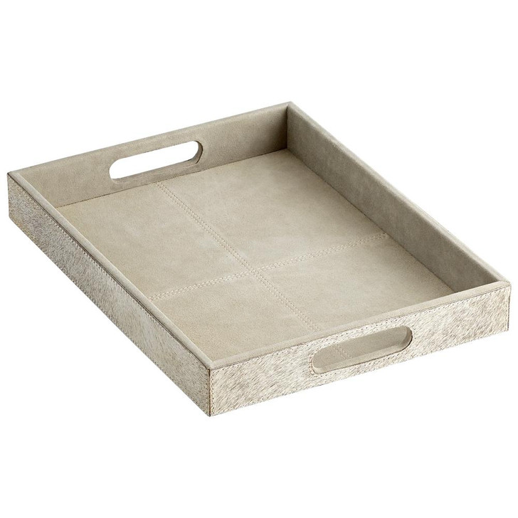 Small Brixton Tray, Grey, Leather and Suede, 16.25"W (10130 MDQGQ)
