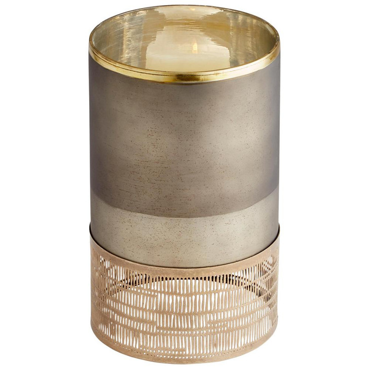 Lucid Silk Candleholder, Black, Iron, Glass, 14.75"H (10700 MGM8X)
